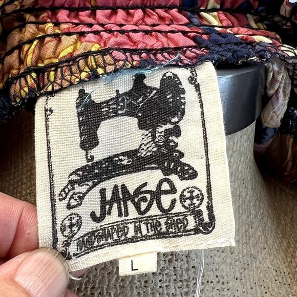 JAASE Handshaped in the Shed Rayon Floral Midi Dress SZ L - Picture 7 of 10